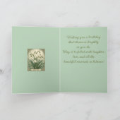 January Birthday Snowdrop Flowers Art Nouveau Styl カード (内部)