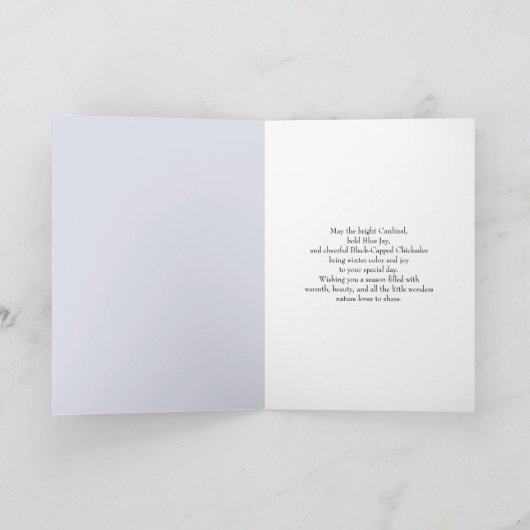 January Birthday with Backyard Birds and Cake Mom カード (内部)