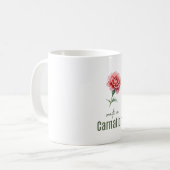 January Carnation Birth Flower Cup Art Watercolor コーヒーマグカップ (正面左)
