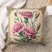 January Carnation Birth Month Double Sided クッション (ブランケット)
