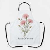 January Carnation Flowers  エプロン (正面)