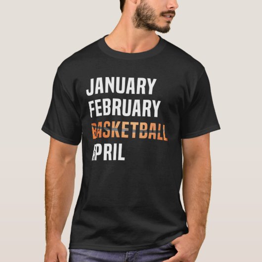January February Basketball April Retro Apparel Tシャツ (正面)