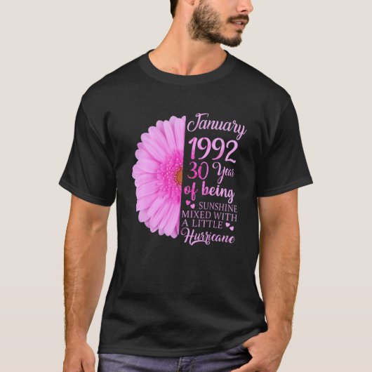 January Girl 1992 T 30歳30歳の誕生日Gif Tシャツ (正面)