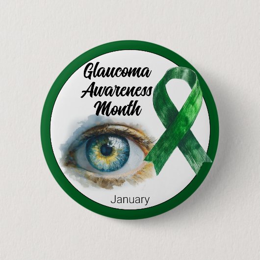 January Glaucoma Eye Awareness Month 缶バッジ (正面)