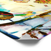 January Naive Folk Art Winter Night ポスター (角)