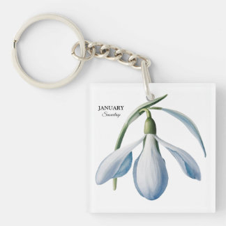 January Snowdrop開花-パーソナライズされた Gift キーホルダー