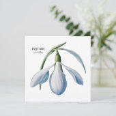 January Snowdrop開花-パーソナライズされた Gift 案内状 (スタンド正面)