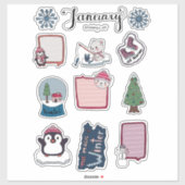 January Sticker Sheet – Cozy Bears & Winter Magic シール (シート)