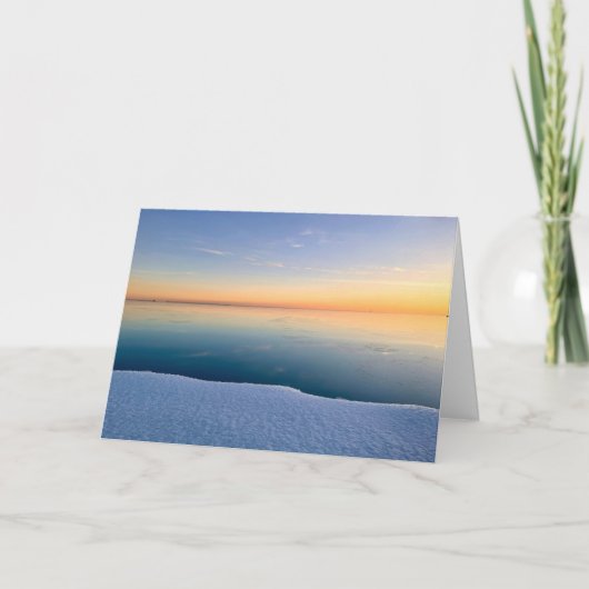 January sunrise over Lake Michigan in Chicago カード (正面)