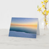 January sunrise over Lake Michigan in Chicago カード (黄色い花)