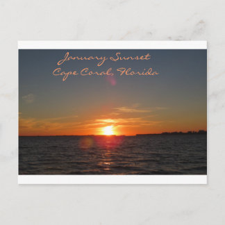 January Sunset, Cape Coral，フロリダ ポストカード