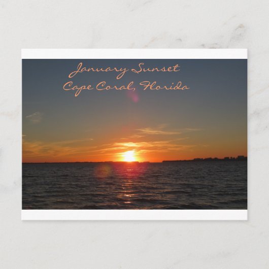 January Sunset, Cape Coral，フロリダ ポストカード (正面)