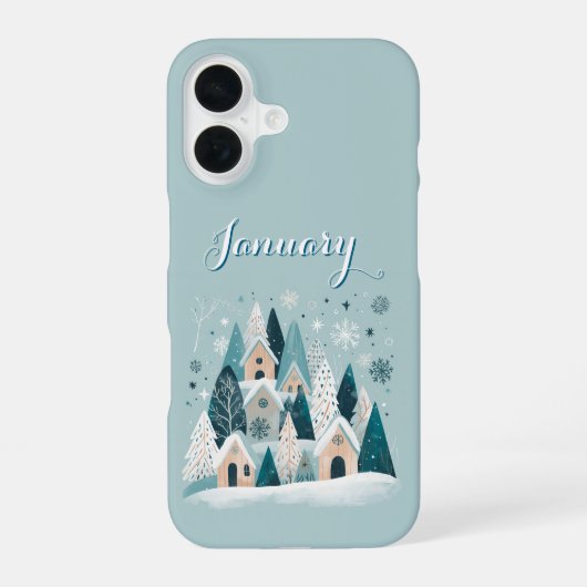 January Winter Village iPhone 16ケース (裏面)