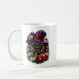 January Zombie Witch with Gems and Flowers コーヒーマグカップ