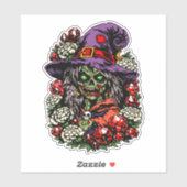 January Zombie Witch with Gems and Flowers シール (シート)