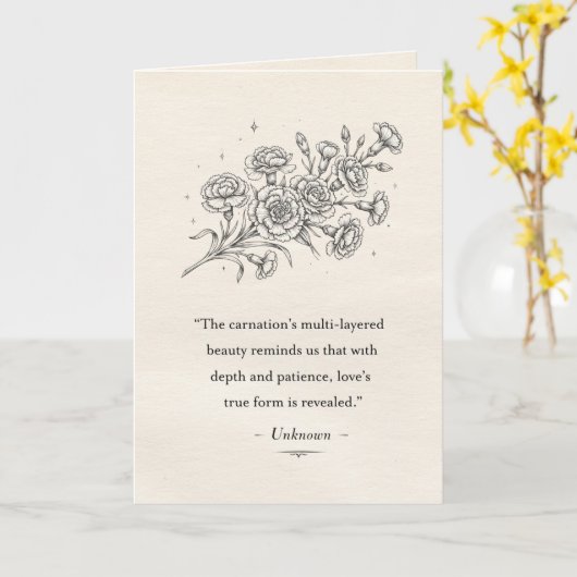 January's Carnation カード (黄色い花)