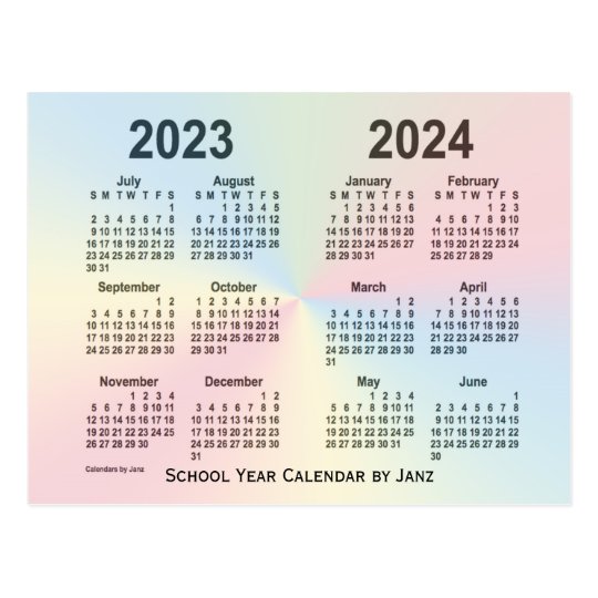 Janz著23 24年の虹の雲の学校のカレンダー ポストカード Zazzle Co Jp