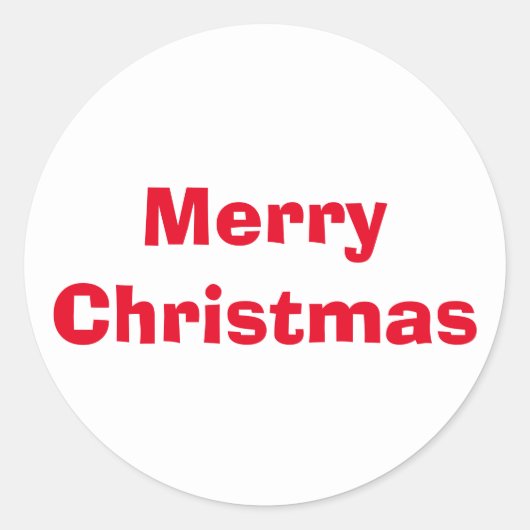 Janzによるクリスマスアドリブ赤い白のステッカー ラウンドシール (正面)