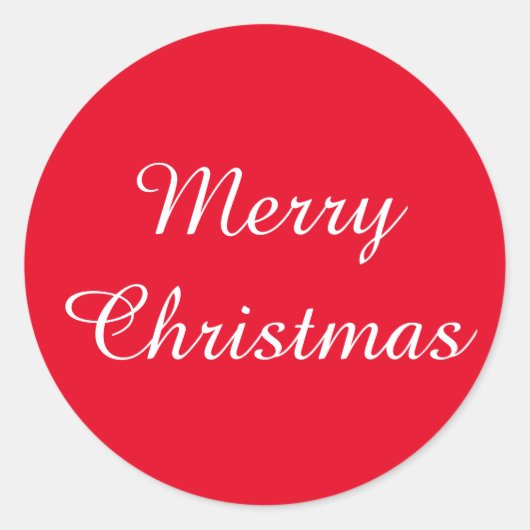 Janzによるクリスマスアマゾネホワイトレッドステッカー ラウンドシール (正面)