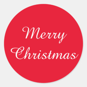 Janzによるクリスマスアマゾネホワイトレッドステッカー ラウンドシール