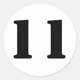 Janzによるステンシル番号11 Eleven White ラウンドシール