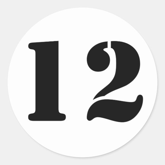 Janzによるステンシル番号12 Twentve White ラウンドシール (正面)