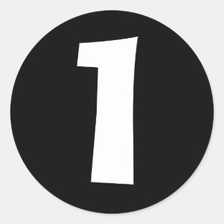 Janzによる大きな丸い黒の数のステッカー ラウンドシール