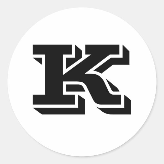 Janzによる大文字K小ラウンドスティッカー ラウンドシール (正面)