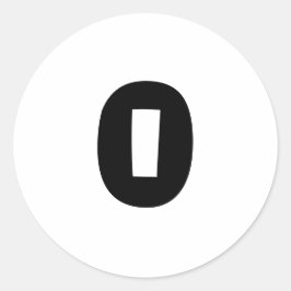 Janzによる小さな丸い白の数のステッカー0 ラウンドシール