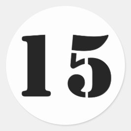Janzによる15の白いステンシル番号 ラウンドシール