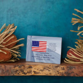 JanzによるDate付き米国市民権旗賞 フォトプラーク (側面)