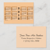 Janzのぽっちゃりした名刺による2019年のモモのカレンダー 名刺 (正面/裏面)