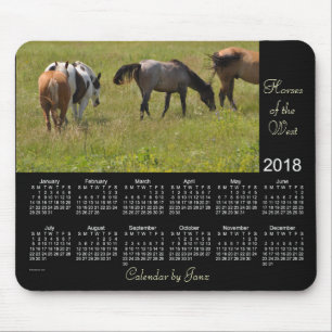 Janzのマウスパッドによる西のカレンダーの2018頭の馬 マウスパッド