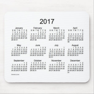 Janzのマウスパッドによる2017の白のカレンダー マウスパッド