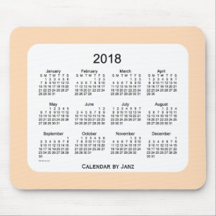 Janzのマウスパッドによる2018年のモモのパフのカレンダー マウスパッド