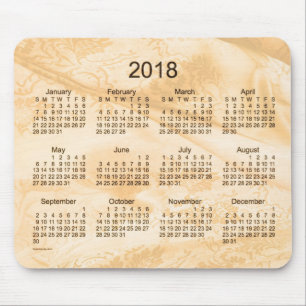 Janzのマウスパッドによる2018金絹のカレンダー マウスパッド
