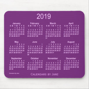 Janzのマウスパッドによる2019の紫色のカレンダー マウスパッド