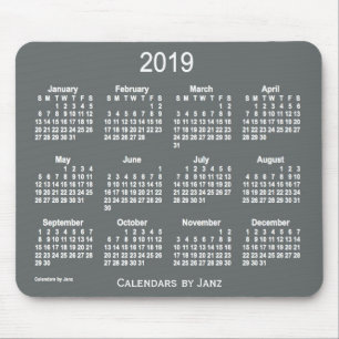 Janzのマウスパッドによる2019年の木炭カレンダー マウスパッド