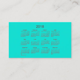 Janzの名刺による2018年のターコイズのカレンダー 名刺
