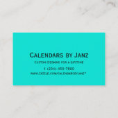 Janzの名刺による2018年のターコイズのカレンダー 名刺 (裏面)
