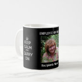 Janzの黒による年賞のデザインの従業員 コーヒーマグカップ (正面左)