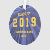 Janz著および金ゴールドのオーナメント青い2019のクラス オーナメント (正面)