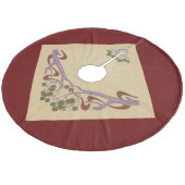 Janz著アールヌーボーの赤ワインのクリスマスツリーのスカート フリース ツリースカート (アングル)