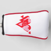 Janz著ハートのゴルフ運搬人カバーの愛 ゴルフヘッドカバー (正面)