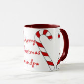 Janz著メリークリスマスの祖父のキャンディ・ケーンのマグ マグカップ (正面右)