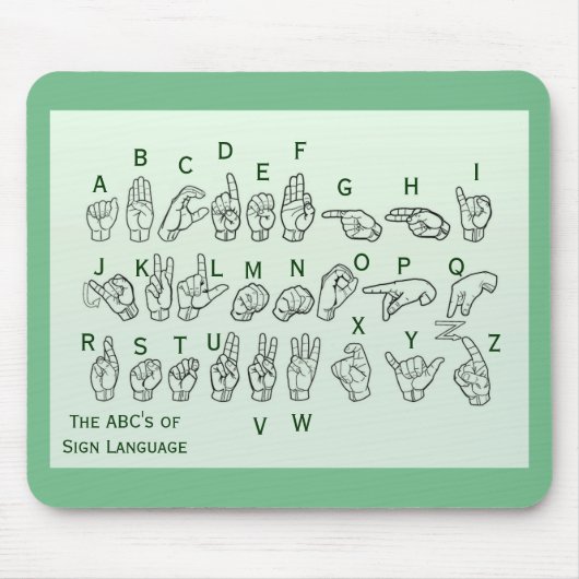 Janz著手話のマウスパッドのABCs マウスパッド (正面)