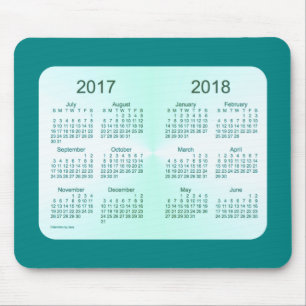 Janz著2018年のティール(緑がかった色)のカレンダーのクラス マウスパッド