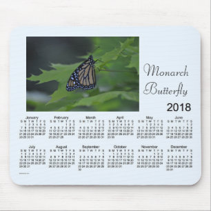 Janz著2018年のマダラチョウのカレンダー マウスパッド