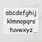 Janz White Smoke ABCによるアルファベット ポストカード (裏面)