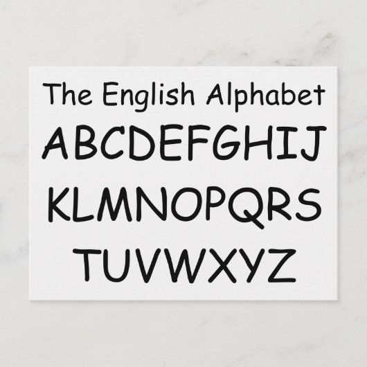 Janz White Smoke ABCによるアルファベット ポストカード (正面)